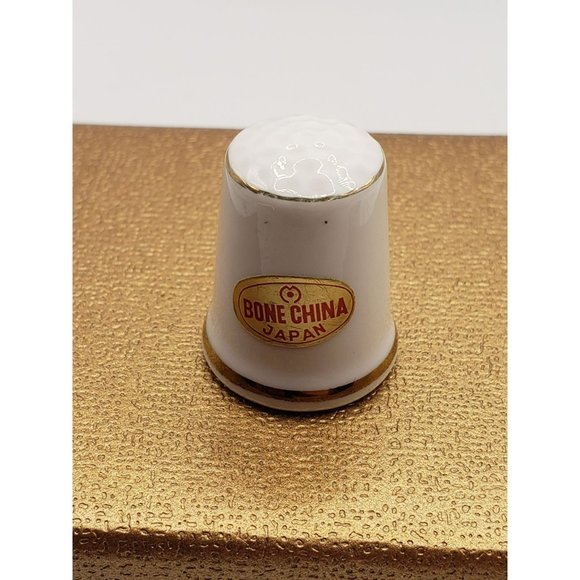 Vintage Bone China Japan Royal‎ Worcester Pink Rose Floral Thimble Gold Trim - Picture 6 of 6